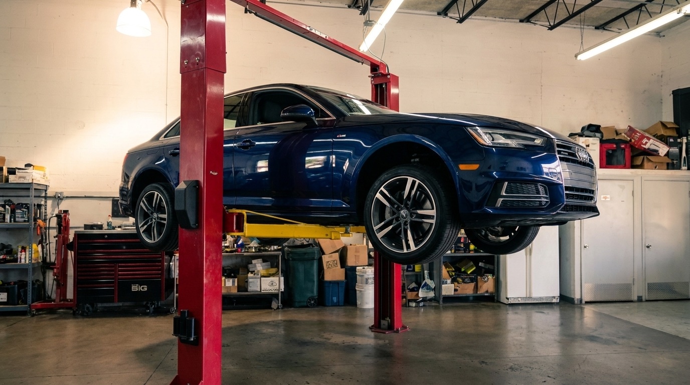 Audi in service bay