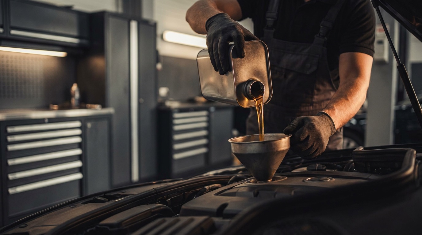 Oil service on German engine