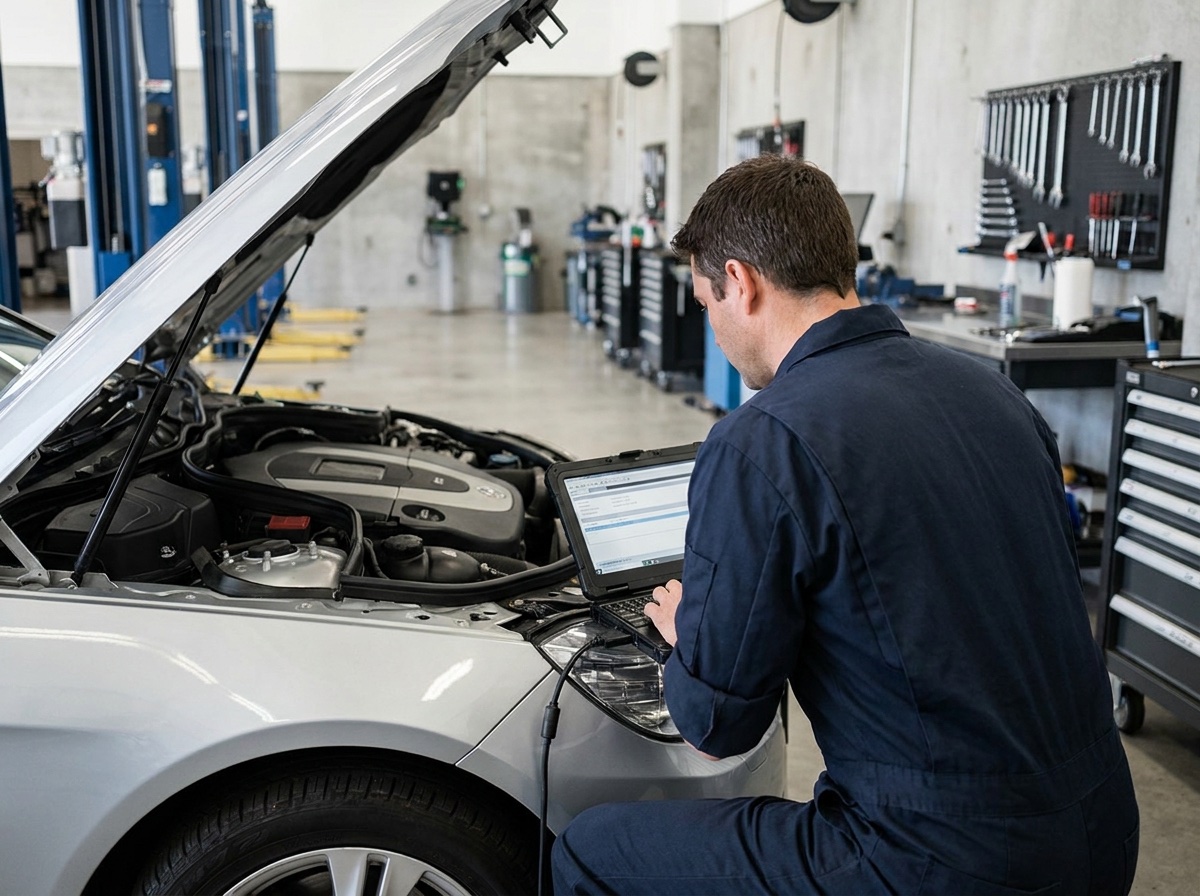 Technician at work / diagnostic equipment